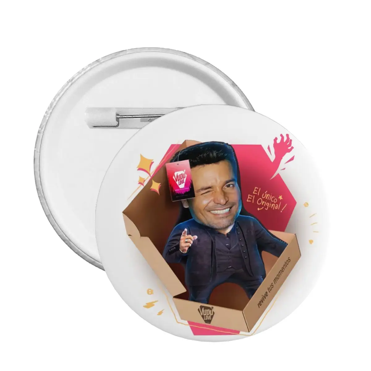 Niestandardowa przypinka do kapeluszy z guzikiem Chayanne Chiquito Meme odznaki broszka na prezent