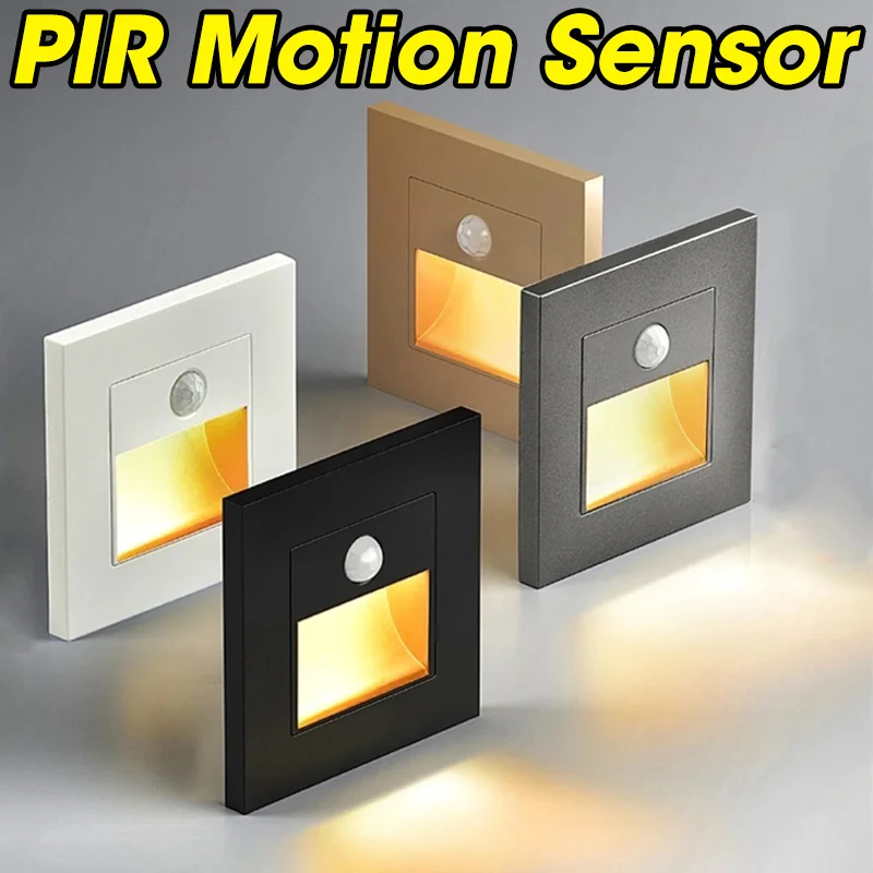 PIR Motion Detector Sensor Led Stair Light Infrared Human Body Induction Lamp Recessed Steps Ladder Staircase Bedroom Decoration