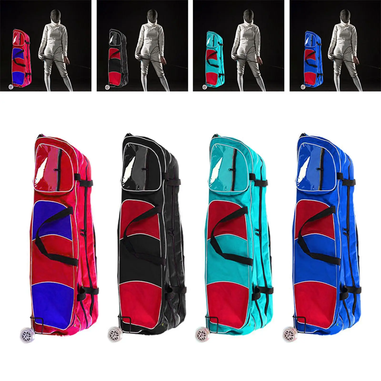 Fencing Bag Draw Bar Bag with Wheels Large Capacity Backpack Accessories Rolling