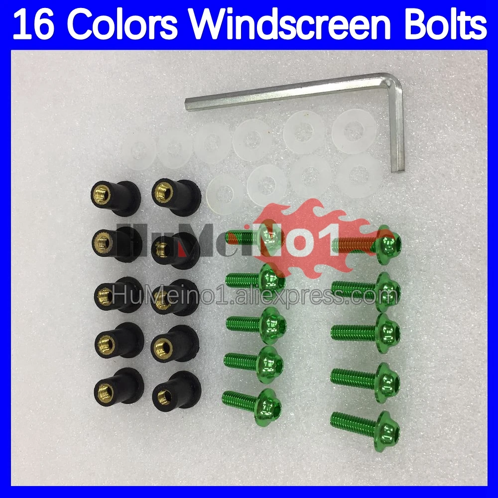 31pcs Motorcycle Windscreen Bolts For YAMAHA YZF-R6 06-07 YZF600 YZF 600 CC YZF R6 YZFR6 06 07 2006 2007 Windshield Screws Nuts