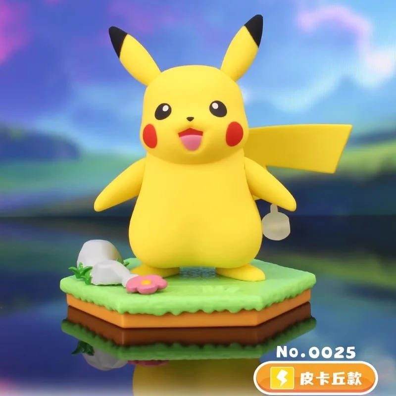 Genuine Pokemon Pikachu Piplup Kabigon Genger Mimikyu Scorbunny Anime Figure Model Toys Blind Box Desktop Ornament Birthday Gift