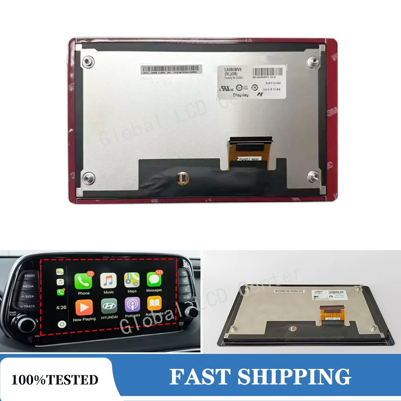 LA080WV9-SL02 SL04 SL08 SL06 Original 8 inch 96560-S2301UAY 96560S2301UAY LCD With Touch Screen For HYUNDAI SANTA FE 2019 2020