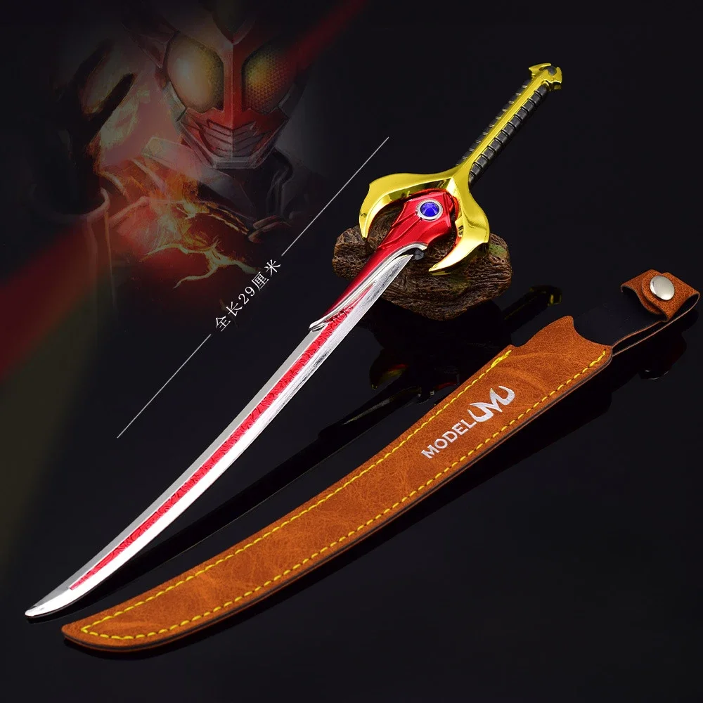 Superhero Rider Weapon Agit Flame Saber Sword Movies TV Game Peripheral 30cm Metal Samurai Sword Weapon Model Gifts Toys Boys
