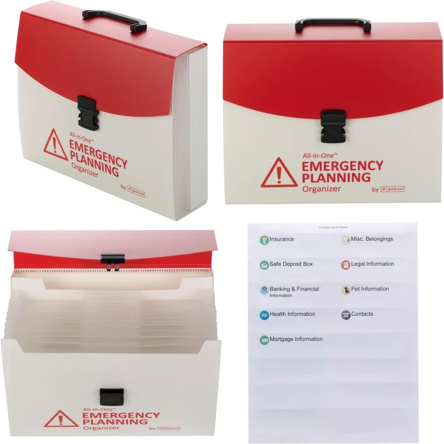 

Универсальный органайзер для экстренного планирования Smead с 13 карманами для документов формата Letter с защелкой, прочный полиэтилен Whi