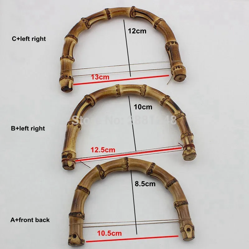 Asas de bambú Natural para reemplazo de bolsos, 1-10-30 piezas, retro, hecho a mano, Asa de Bambú