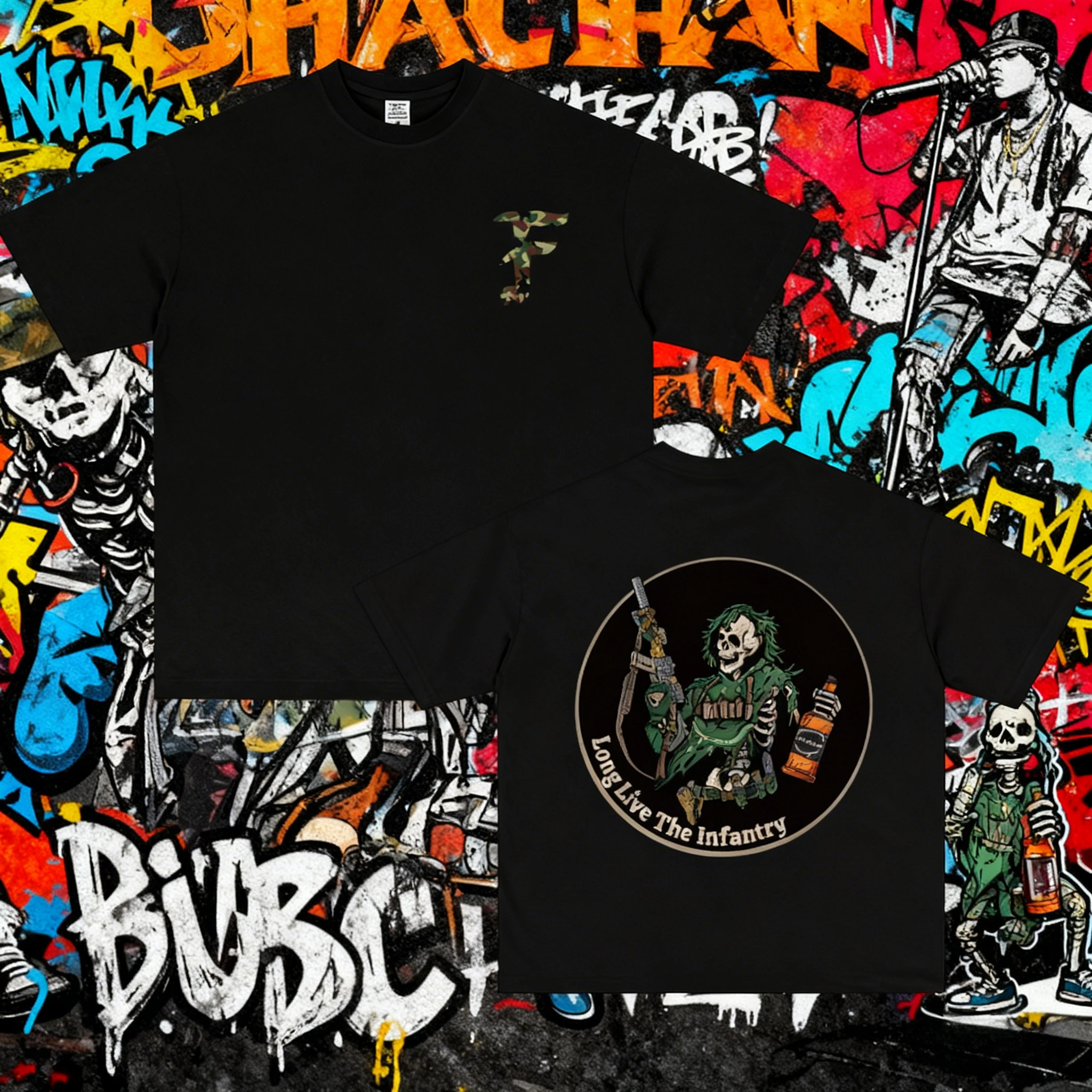 

2025Summer Forward Observations Group Tshirt Long Live The Infantry T Shirts Summer Man Vintage 100% Pure Cotton Printed T-shirt