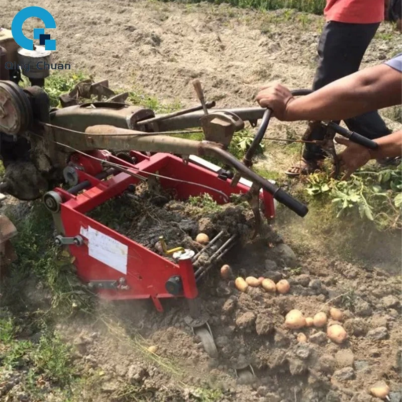 Looptractor Zoete Aardappeloogstmachine Roterende helmstok Furrowing Zaaien Oogsten handtractor