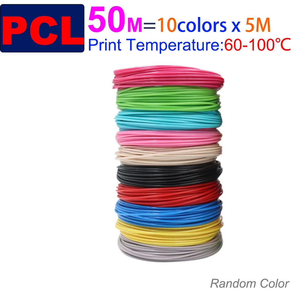 Durchmesser 1,75 mm, farbiges PCL-Filament, geeignet für 3D-Druckstifte bei niedrigen Temperaturen, 50/100/150/200 Meter, rauchfrei, leuchtende Farben – Detail 8