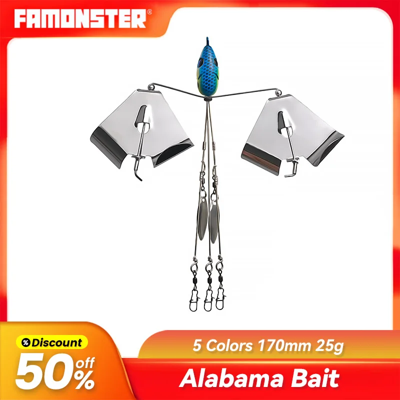 

Famonster Fishing Lure Swimbait Carp Propeller windmill Rig Alabama Rig Head Swimming Bait Bass Group Lure Snap Swivel Spinner