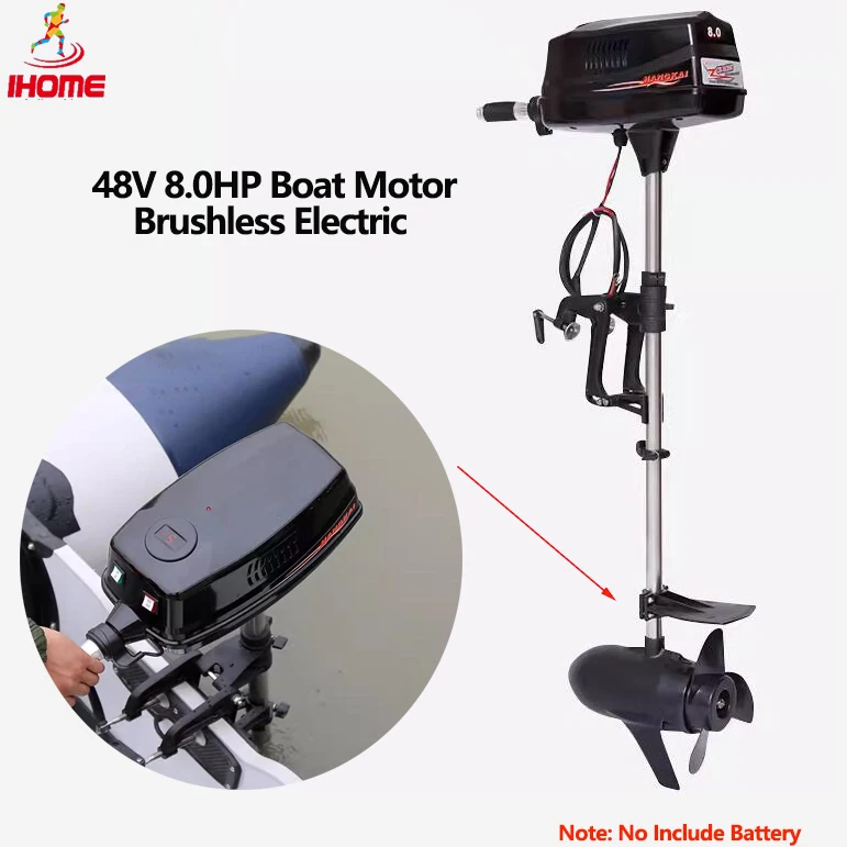 48v 8.0hp Thrust Heavy Duty Electric Outboards Inflatable Fishing Boat Engine Brushless Motor Propeller Thruster for Assault