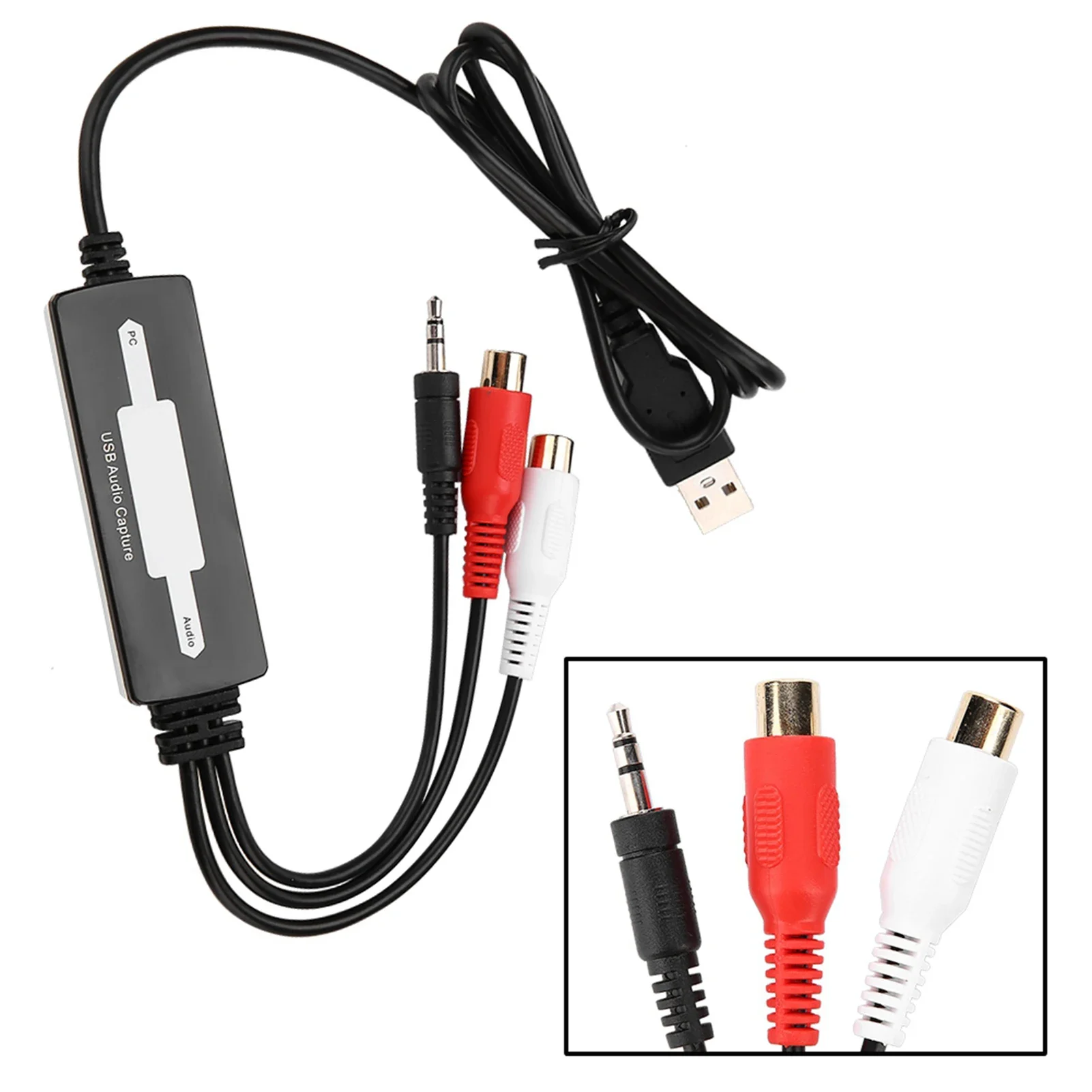 USB Audio Capture Grabber Card Cassette To CD/MP3 Converter WMA WAVE Recorder Edit Audio To Digital