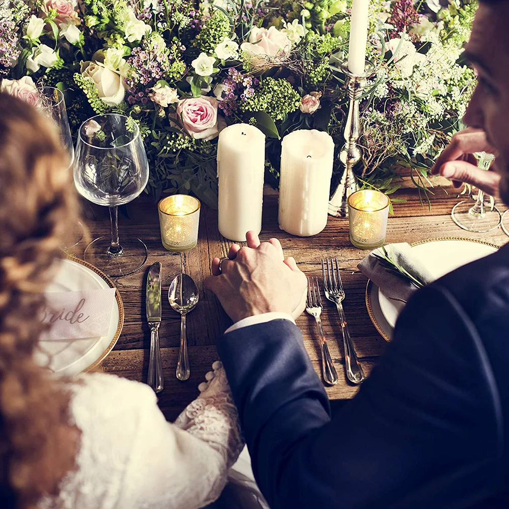 

4Pcs Plating Spot Glass Holder Thickened Tealight Votive Holder for Weddings Birthday Party Home Decoration