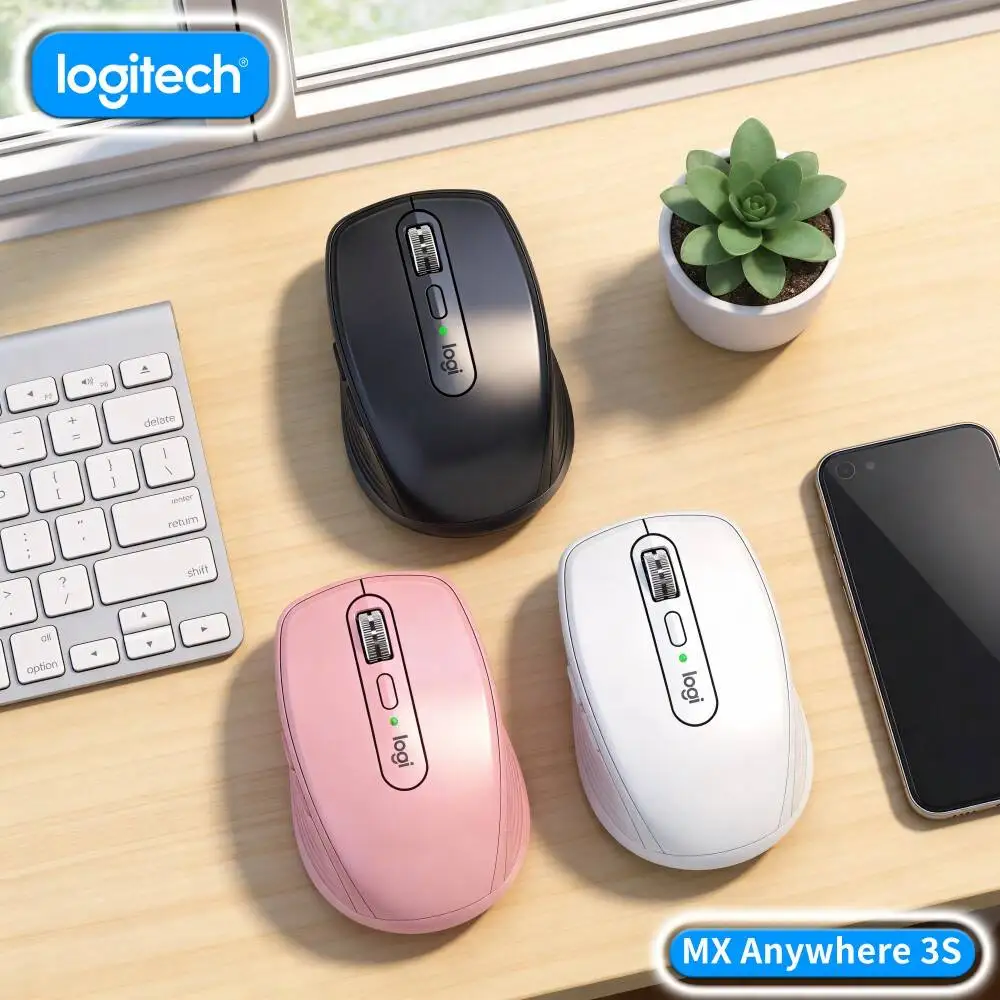 Wireless MX Anywhere 3S - 8000 DPI, MagSpeed Scroll, Anti-Slip, Great for Wine Co-working Space & Shared Desk