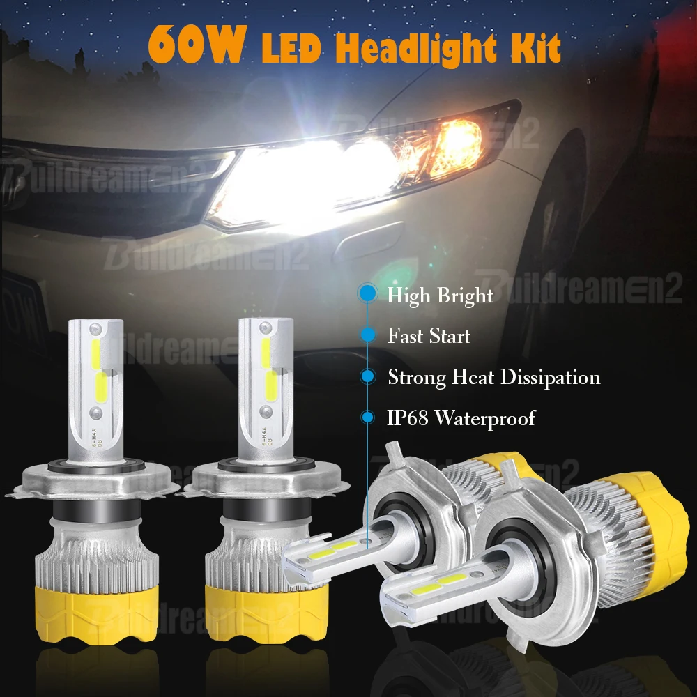 4 X Car Headlight High Low Beam LED Halogen Bulb Headlamp Hi/Lo Beam 12V For Mazda MPV (LV, LW) 1988-2006