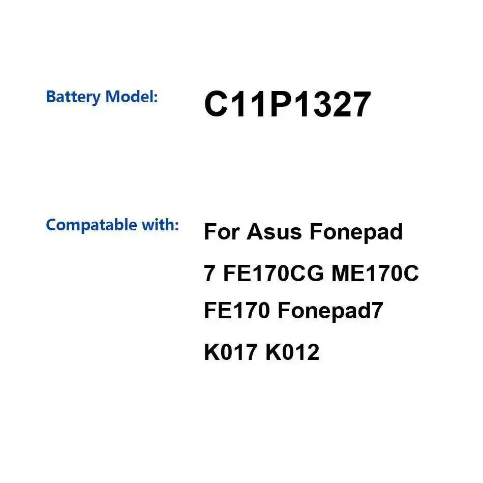 

Легкий аккумулятор для планшета C11P1327, 3910 мАч, надежная замена для Asus Fonepad 7 FE170CG ME170C FE170 Fonepad7 K017 K012
