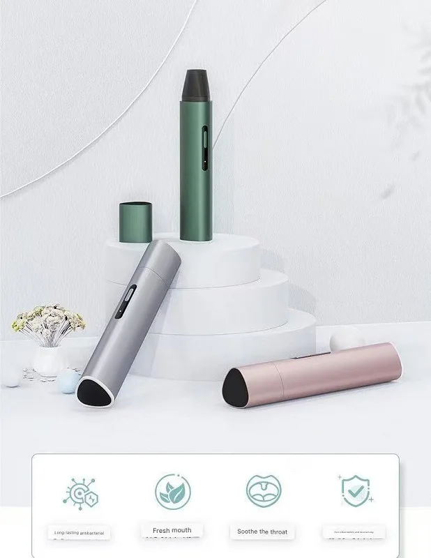 

Smart Electronic Mouth Spray Micron Level Atomized Metal Body Couples Kiss Spray Breath and Mouth Freshener