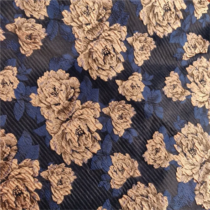 Textured flower jacquard crepe fabric woven color embossed dress shoe bag