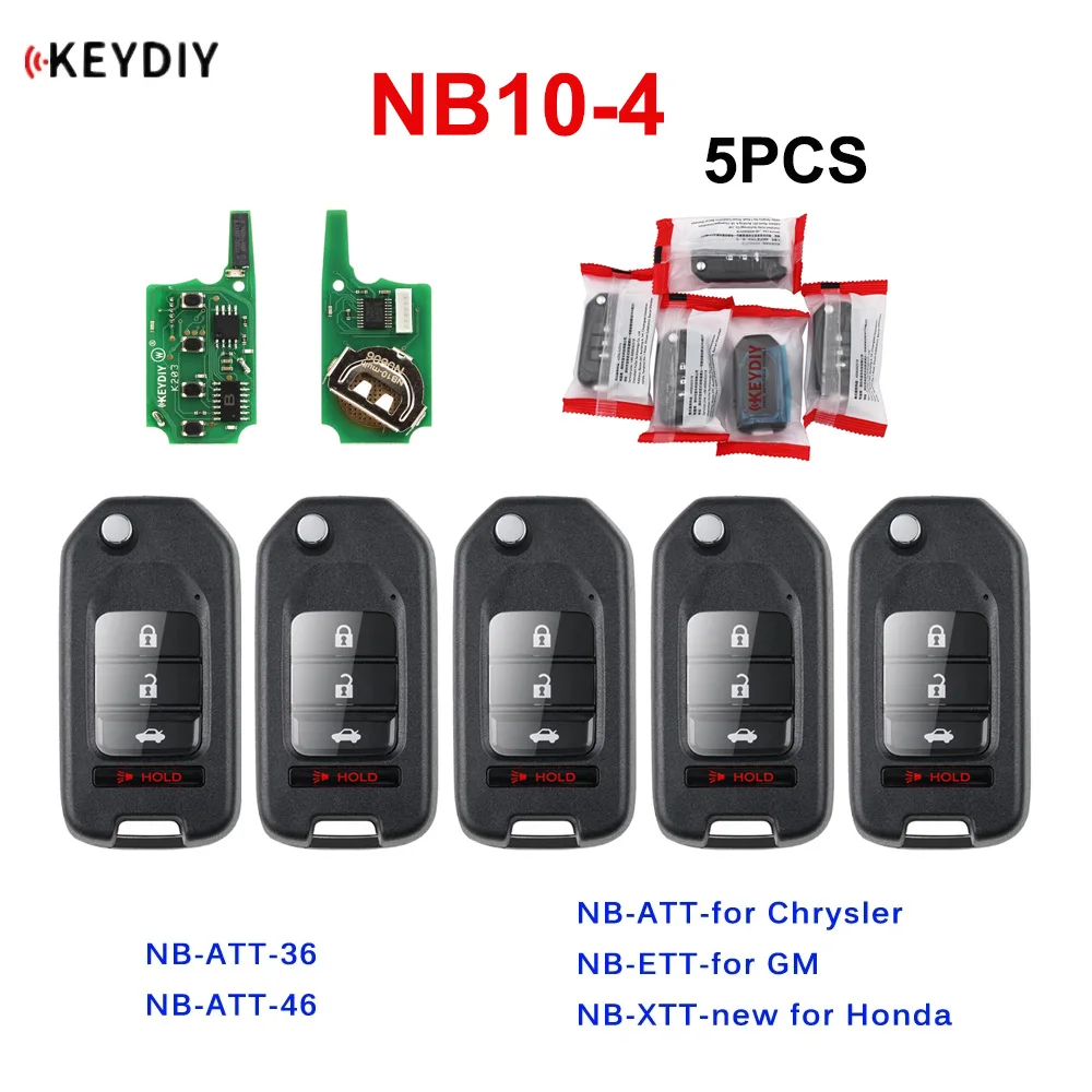 5pcs/lot For KEYDIY NB10-4 KD Remote Control Car Key Universal 4 Button NB Series for Honda Style for KD900/KD-X2 KD MINI