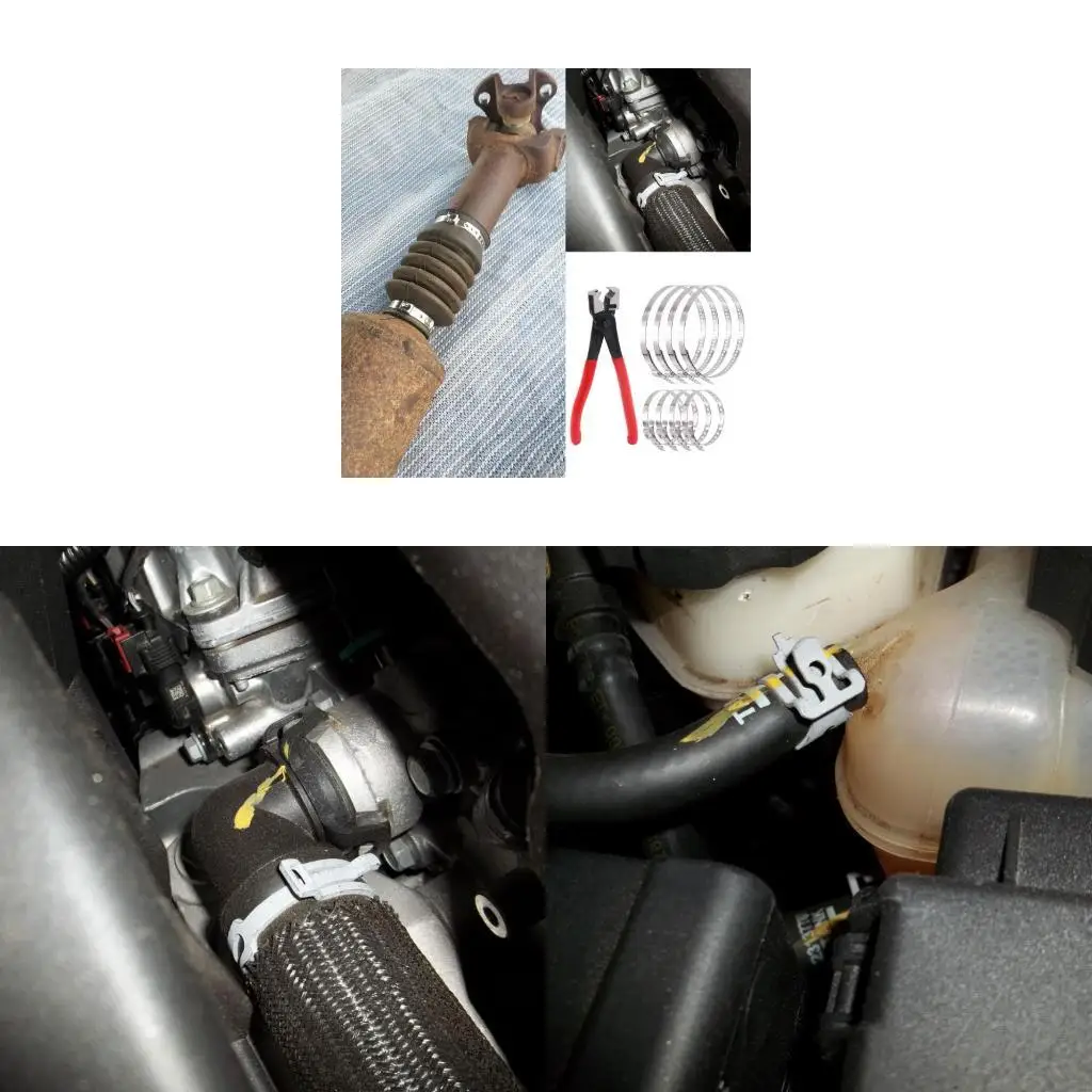 37ME CV Boot Clamp Pliers Ergonomic Handle Hose Clamp Pliers Contains 8pcs CV Boot Clamps For Mechanics