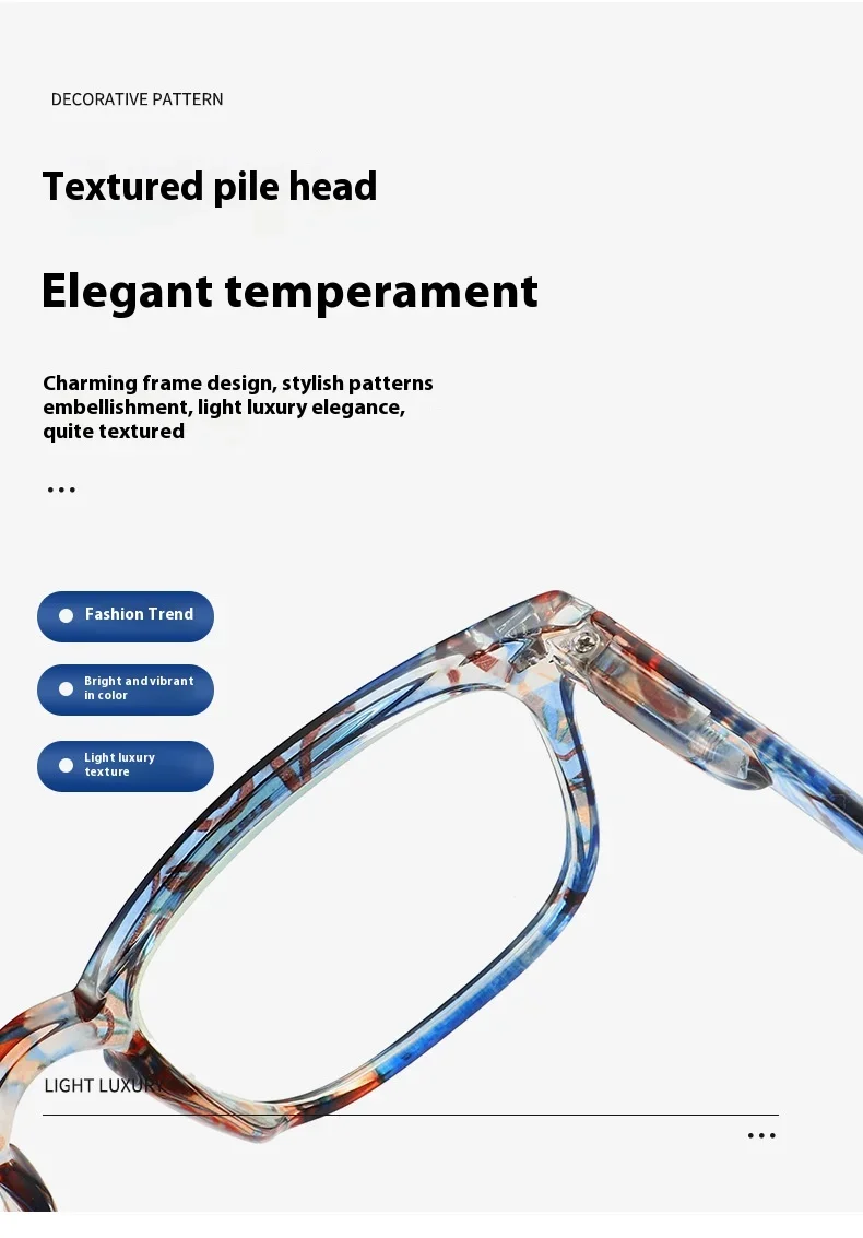 Hochauflösende Anti-Blau-Lesebrille, modische ultraleichte Presbyopie-Brille für Damen + 100 + 150 + 200 + 250 + 300 + 350 + 400 – Detail 4