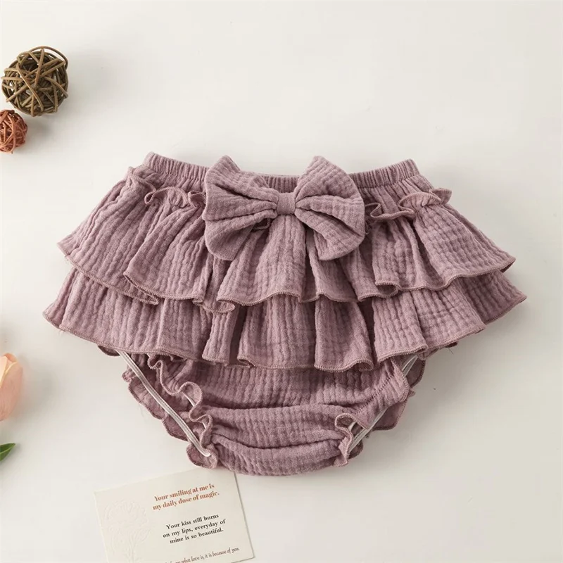 

New Cute Baby Ruffles Bow Design Lace Shorts Kids Summer Toddler Dancing Clothing Infant Baby Shorts Sundress