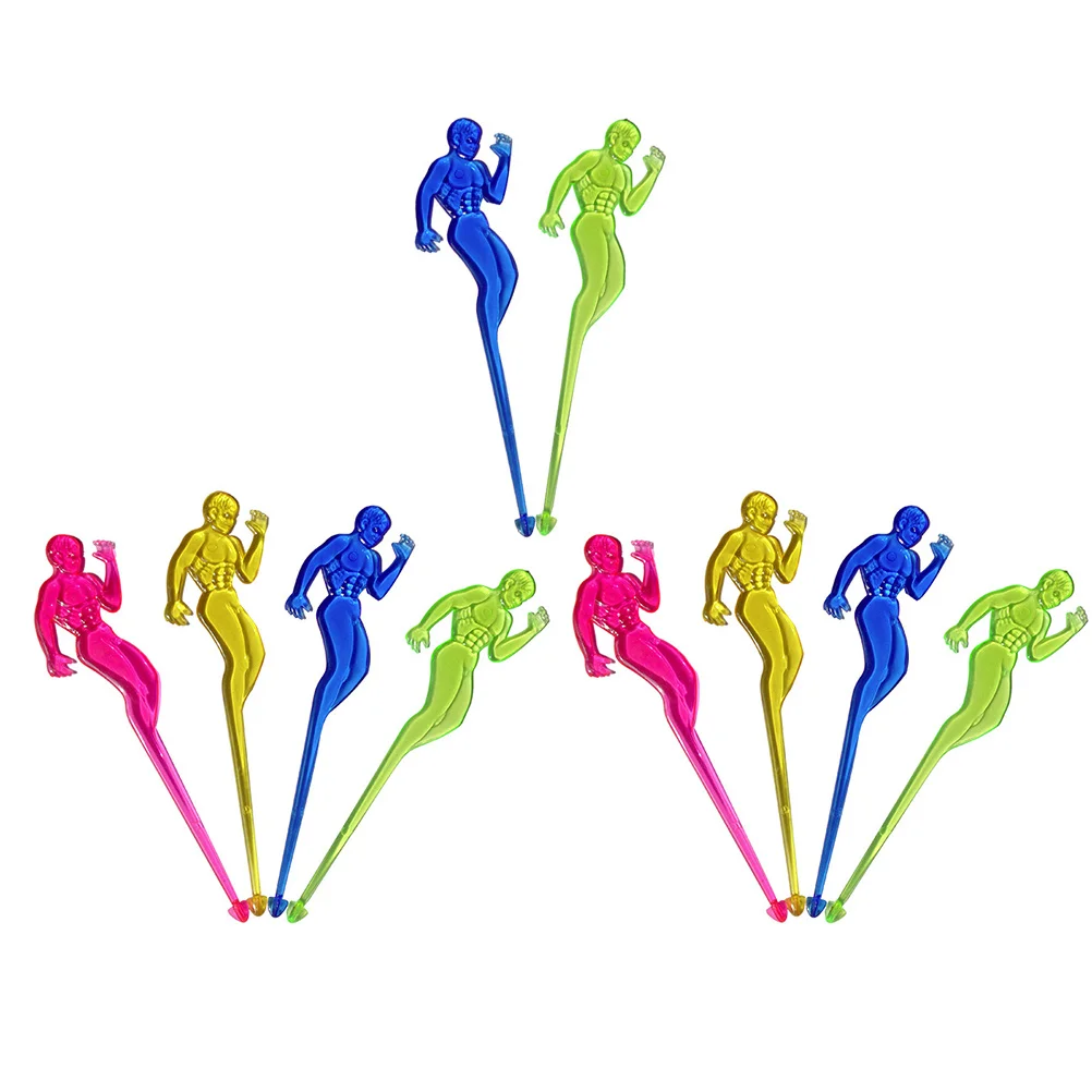 

10 Pcs Colorful Stirring Sticks Reusable Metal Plastic Smooth Surface Drink Decorations Swizzle Sticks for Cocktails Coffee