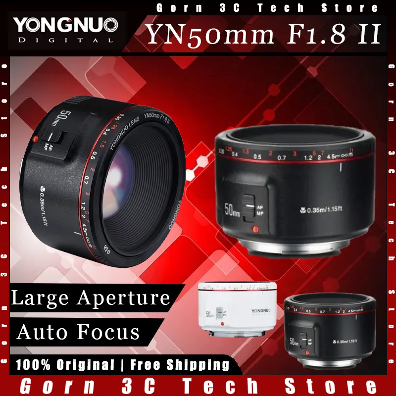 YONGNUO YN50mm F1.8 II Lens Large Aperture Auto Focus Large AF Len With Super Bokeh Effect For Canon Customized Camera Accessory