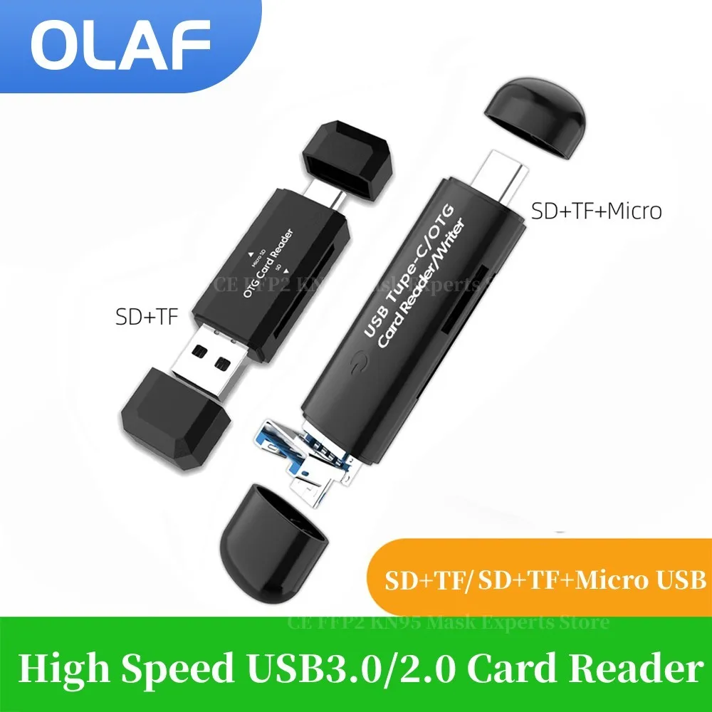 Olaf USB Type C Adapter USB/Micro USB To Type C /SD/TF Memory Card Reader USB Converter Adapter for Phone PC Laptop Accessories