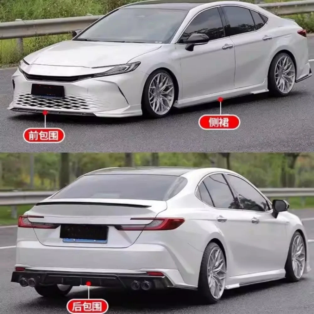 

gloss black body surround for Toyota Camry 9th twin-engine modified front rear lip side skirt auto accessories