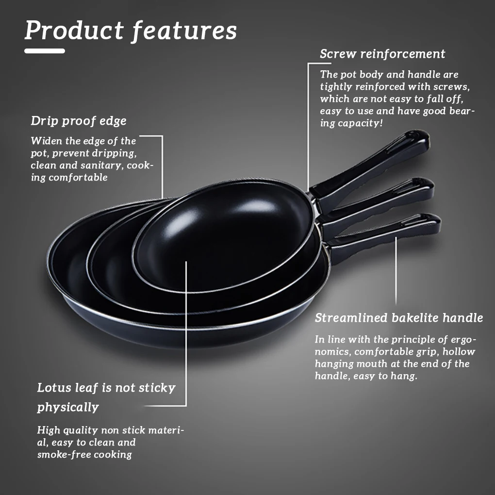 Frying Pan Non-stick Mini Thick Steak Flat Pan Iron Pancake Egg Fryer Kitchen Cookware, 20cm