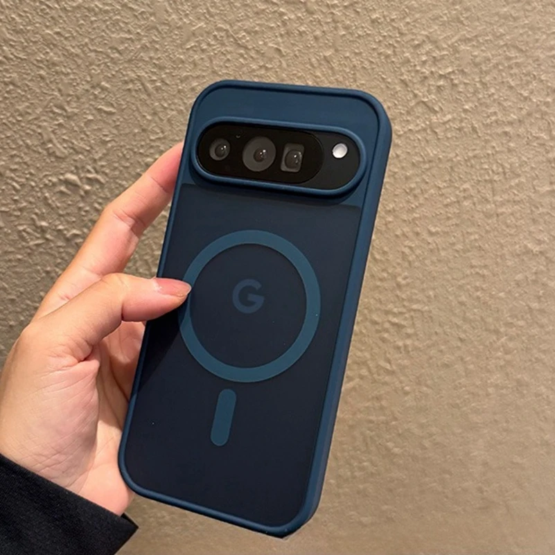 Magsafe capa magnética fosca translúcida para google pixel 10 proxl 9 pro xl 10pro 10 9a carregamento sem fio doce cor capa fina