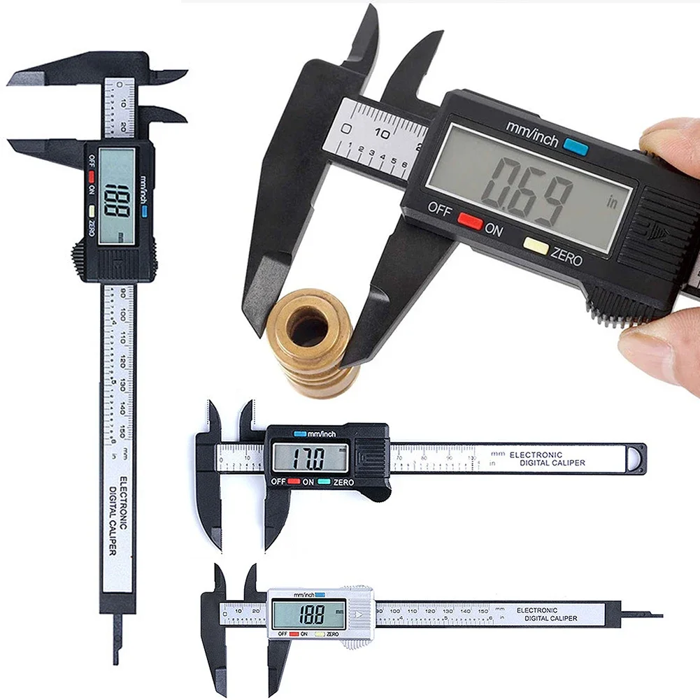 

150mm 100mm Electronic Digital Caliper Carbon Fiber Dial Vernier Caliper Gauge Micrometer Measuring Tool Digital Ruler Caliper