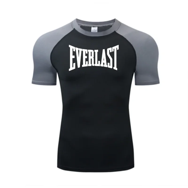 EVERLAST Men's Shoulder Sleeve Long Short Sleeve Beach UV Protection T-Shirt Swimming Diving Cycling Sunscreen Drying Surfing