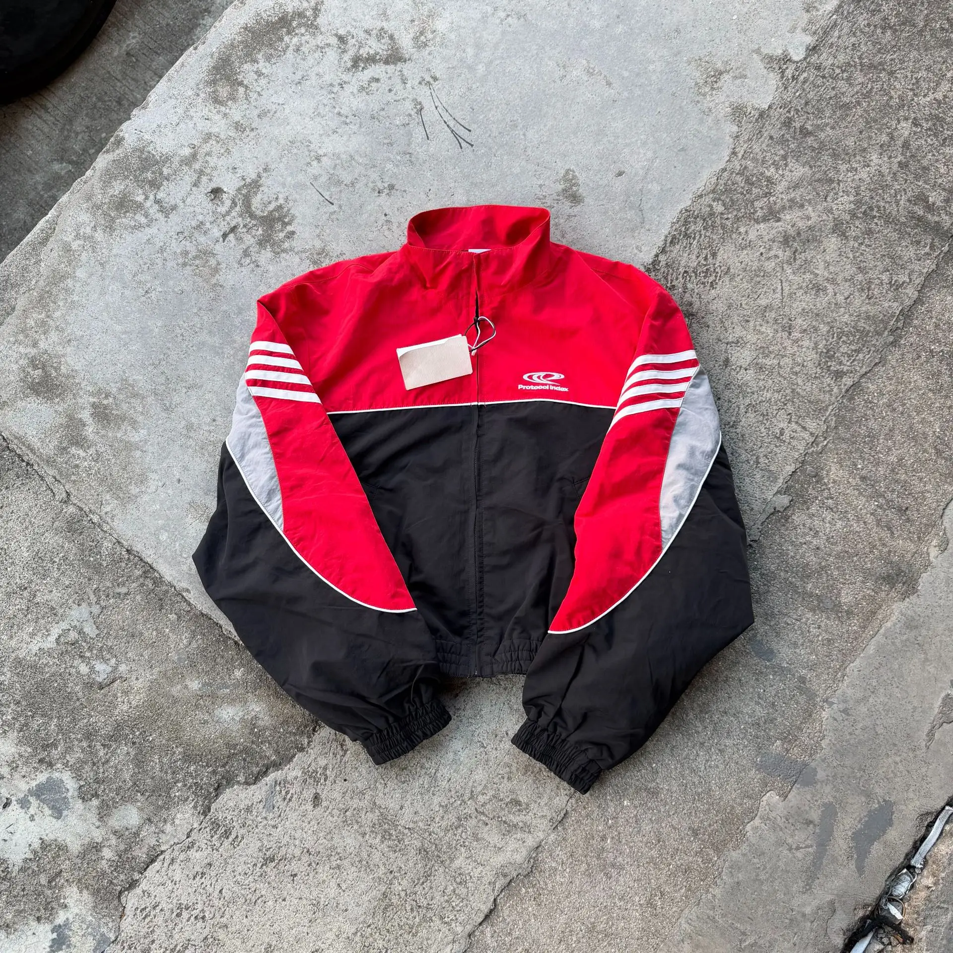 Protocol Index 2026 Colorful Stripes Reflective Pull-On Zip Jacket
