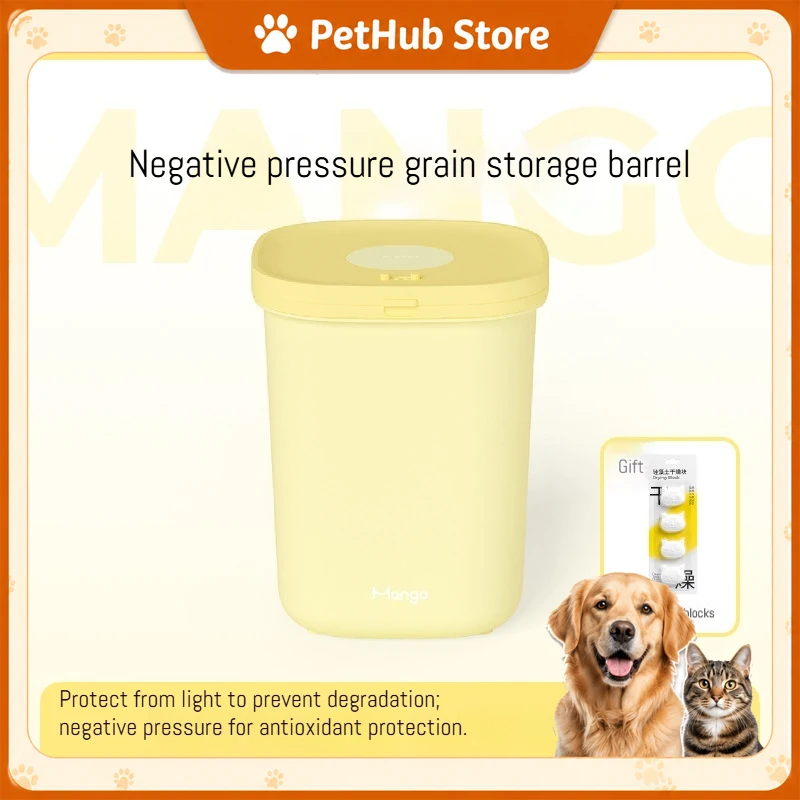 mango-negative-pressure-airtight-pet-food-storage-bucket-moisture-proof-antioxidation-light-blocking-for-cat-food-dog-food