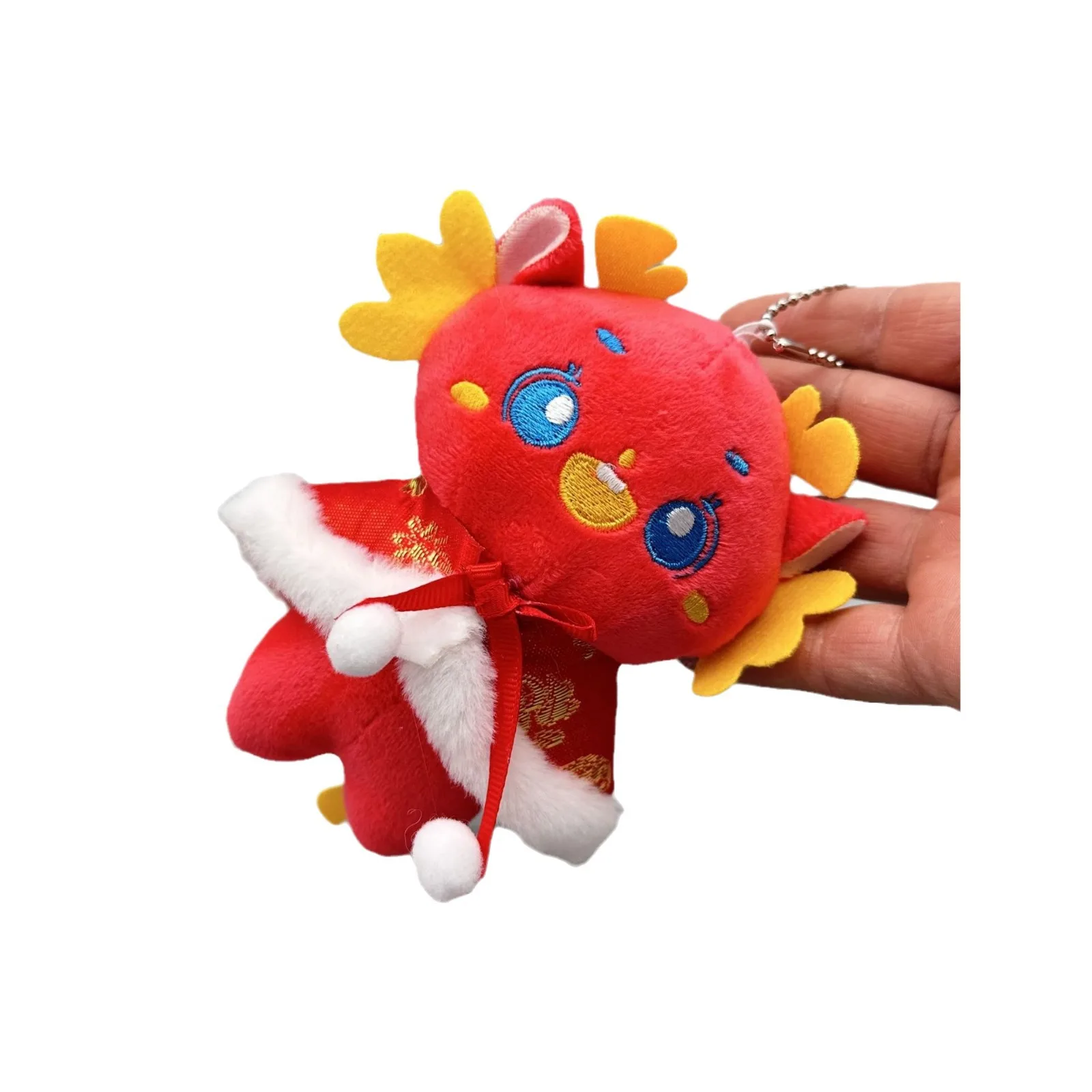 2024 Year Of The Dragon Mascot Plush Stuffed Toys Cute Cloaked Dragon Plush Doll Keychain Pendant Chubby Dragon Bag Pendant