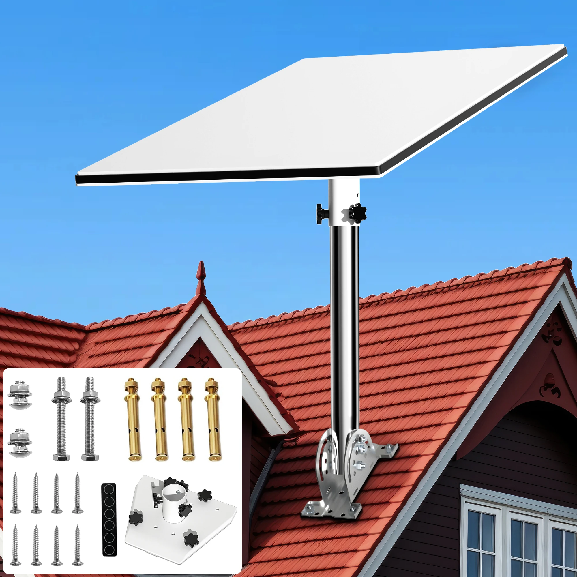 Roof Mount for Starlink Gen 3 Standard 4 4X Enterprise,290 mm Pole with 160° Tilt  Adjustable Aluminum Pole Adapter