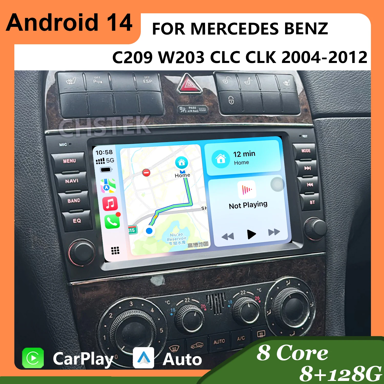 Автомобильный проигрыватель CHSTEK Carplay для Mercedes Benz C-Class W203/CLC W203 CLK W209, беспроводной Bluetooth-плеер, WIFI, GPS, обновленные модели авторадио