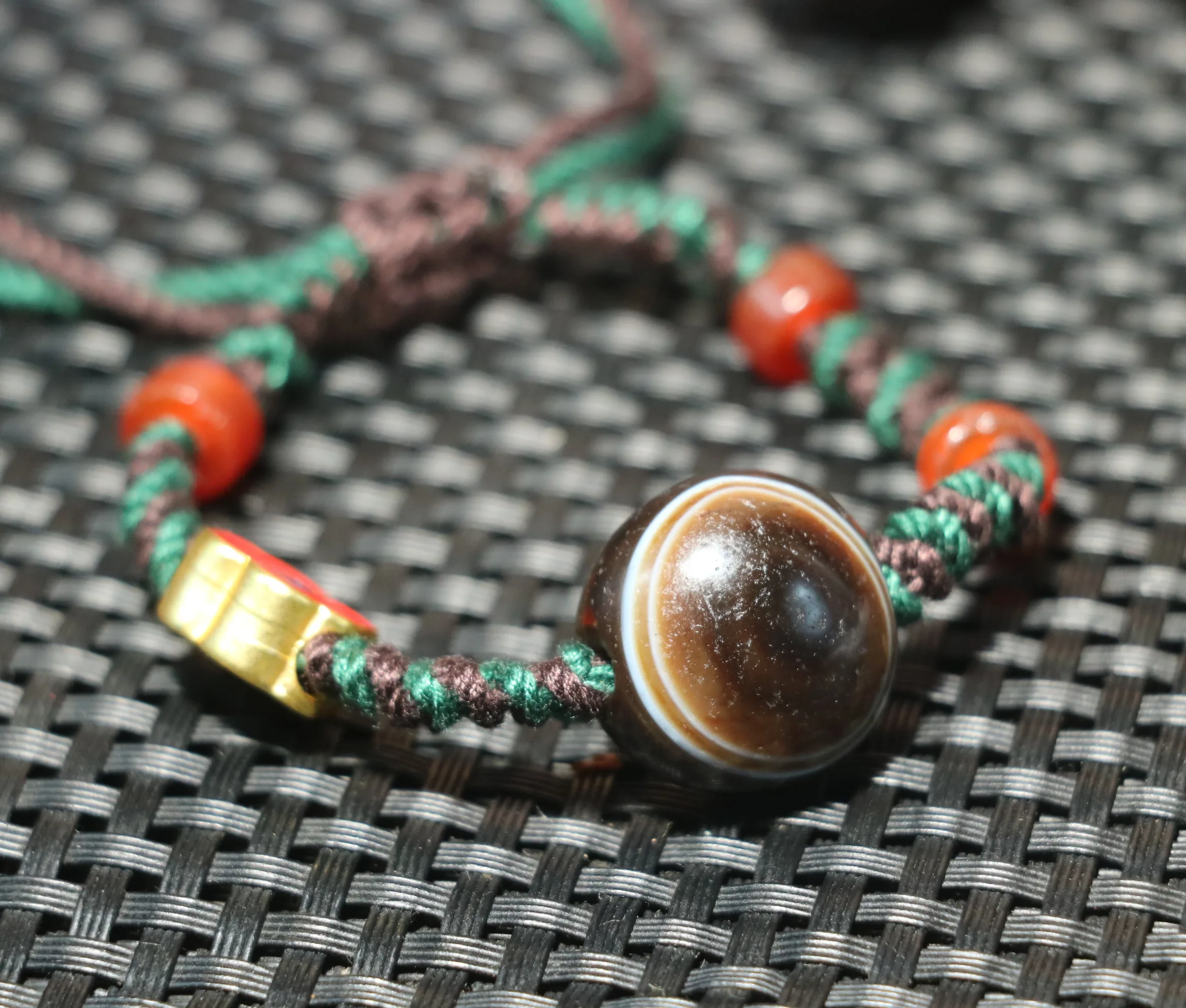 Magic Power Tibetan Old Agate Goat Eyed Dzi Bead Amulet Hand Knitted Bracelet TT Talisman Treasure Timestown Top