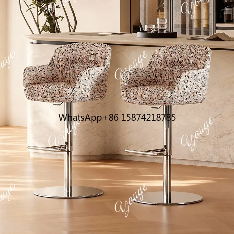 

Italian minimalist high stool home bar chair designer island chair liftable bar chair high multi-color designer