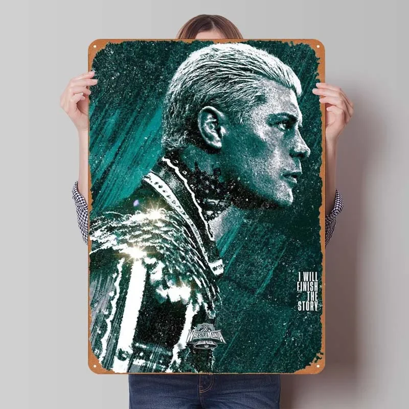 Cody Rhodes WM40 Sports Metal Poster Room Decor Vintage Metal Tin Sign Plaques for Bar Garage Wall Decoration Art of Murals Home