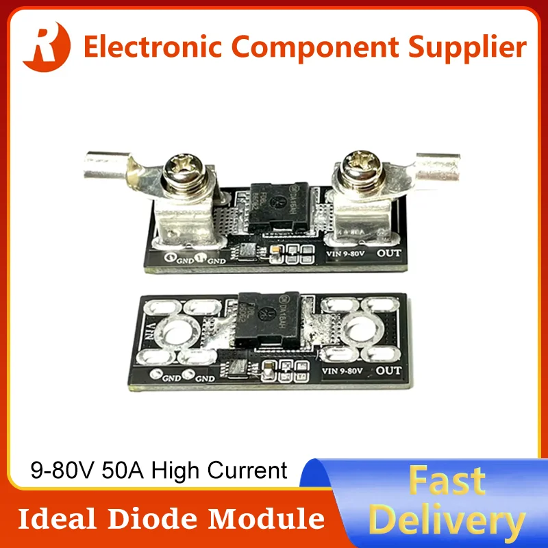 

80V 50A High Current Ideal Diode Module Solar Controller Anti-reverse Charging Anti-Reverse Current Protection with Binding Post