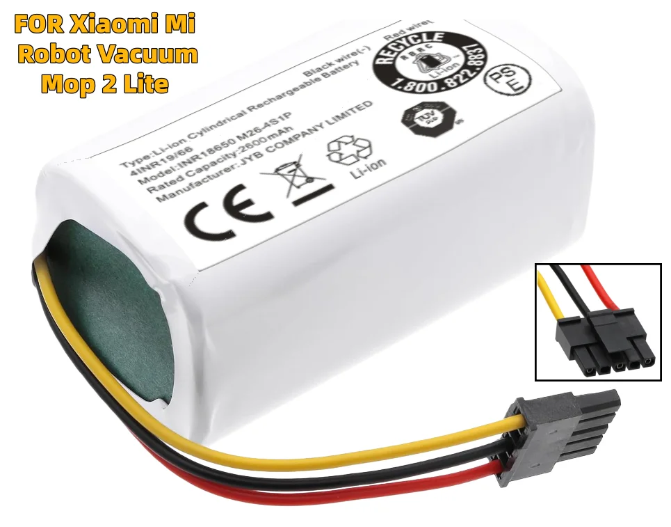 Vacuum Cleaner Battery Compatible FOR Xiaomi Mi Robot Vacuum Mop 2 Lite Li-ion, 14.4V, 2600mAh Ultra High Capacity, Replacement