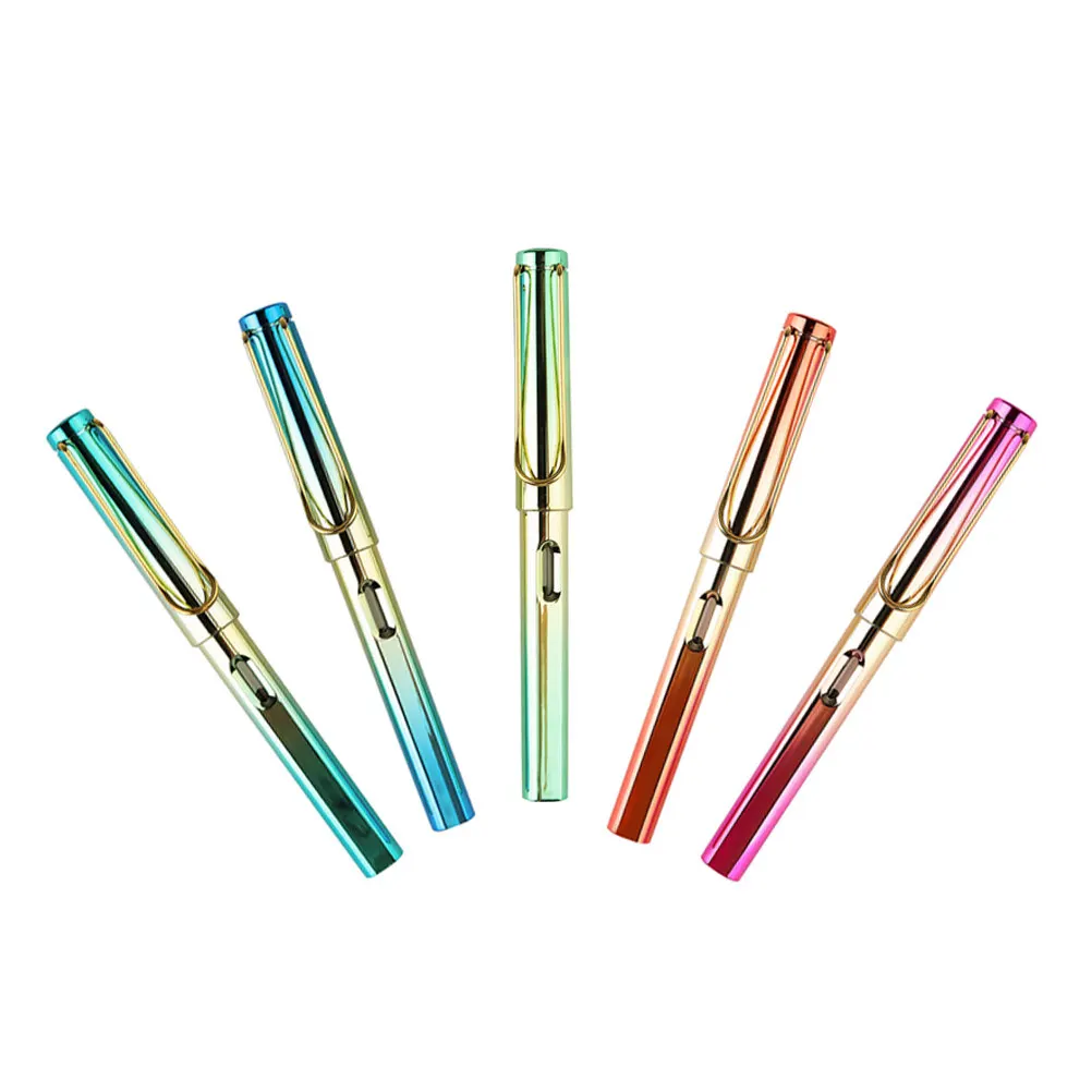 5Pcs Fountain Pen Students Practice Calligraphy Ink Pen Refillable Modern Writing Tool Office Stationery Stationery
