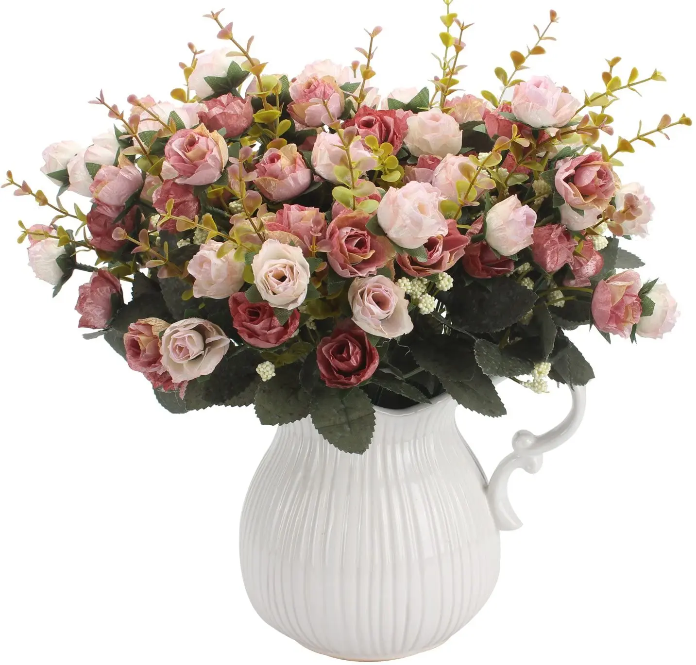 7 zweig 21 Köpfe Künstliche Blumen Bouquet Mini Rose für Braut Dusche Hochzeit Floral Geburtstag Party Home Büro Dekoration – Detail 8