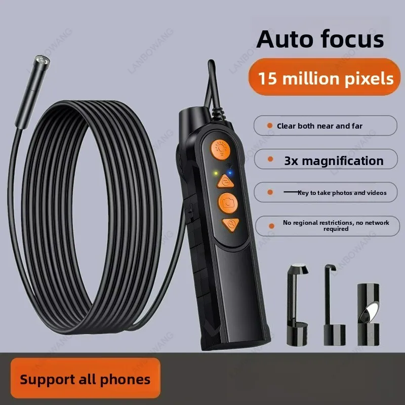 12MP 14.5mm Auto Focus WiFi Industrial Endoscope Camera, CMOS Borescope Inspection Otoscope Digital Microscope Magnifier