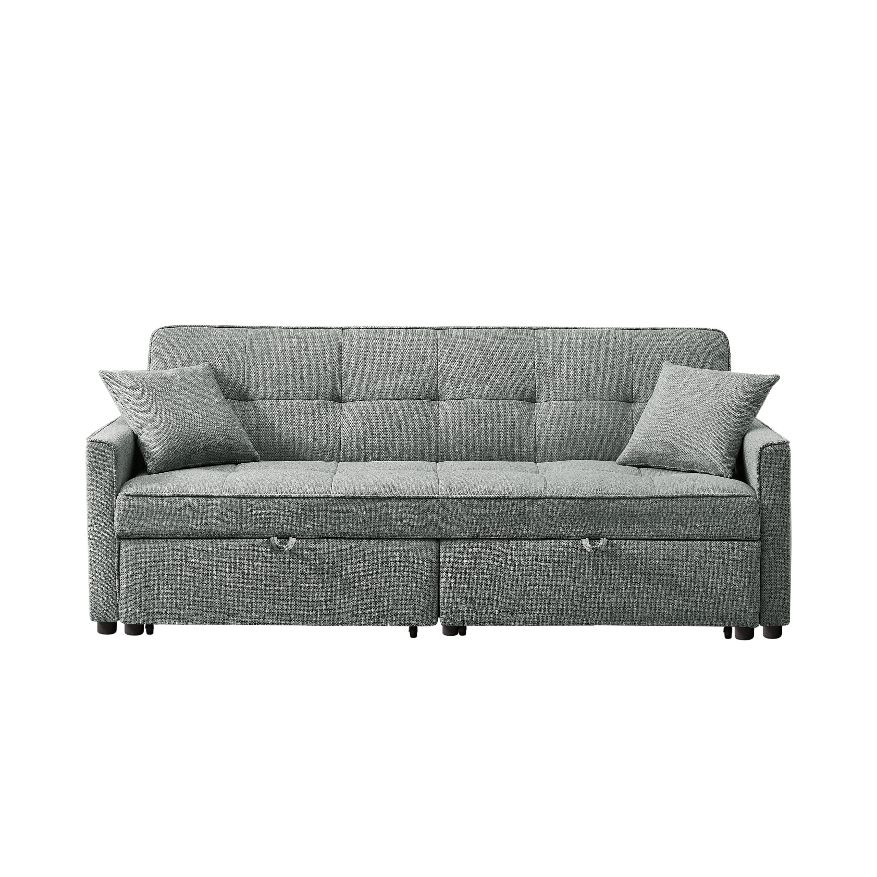 

3 in 1 Convertible Sleeper Sofa Bed, Modern Fabric Loveseat Futon Sofa Couch Pullout Bed, for Living Room, Grey