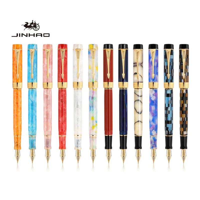 New Jinhao 100 Centennial Acrylic Fountain Pen Beautiful Color Pen F Nib Converter Business Office & School Exquisite Writing Pe