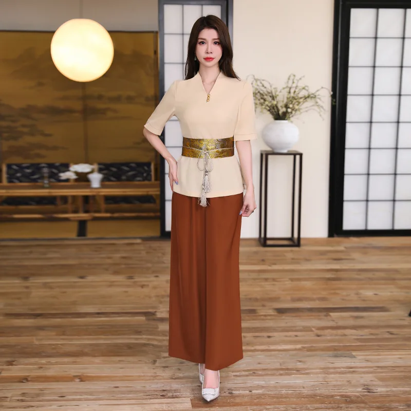 

Женская рабочая одежда, костюм, отель, официант, салон красоты, спа, массаж ногтей, кафе, сексуальная ванна для ног, сауна, техник, комбинезон, брюки, униформа