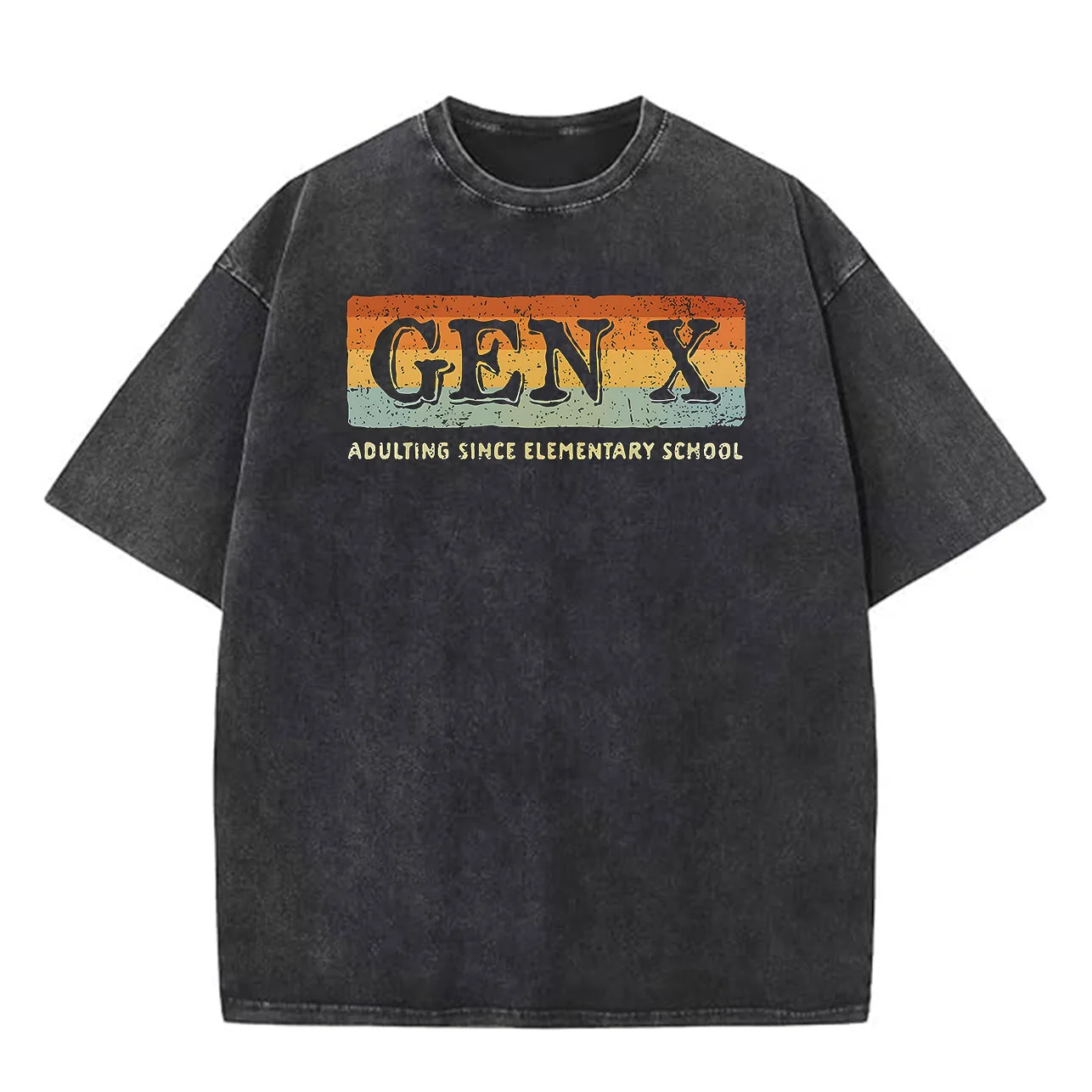 تي شيرت برسومات مغسولة كبيرة الحجم مخطط 100% قطن تي شيرت للرجال ملابس هيب هوب كلاسيكية فضفاضة تناسب